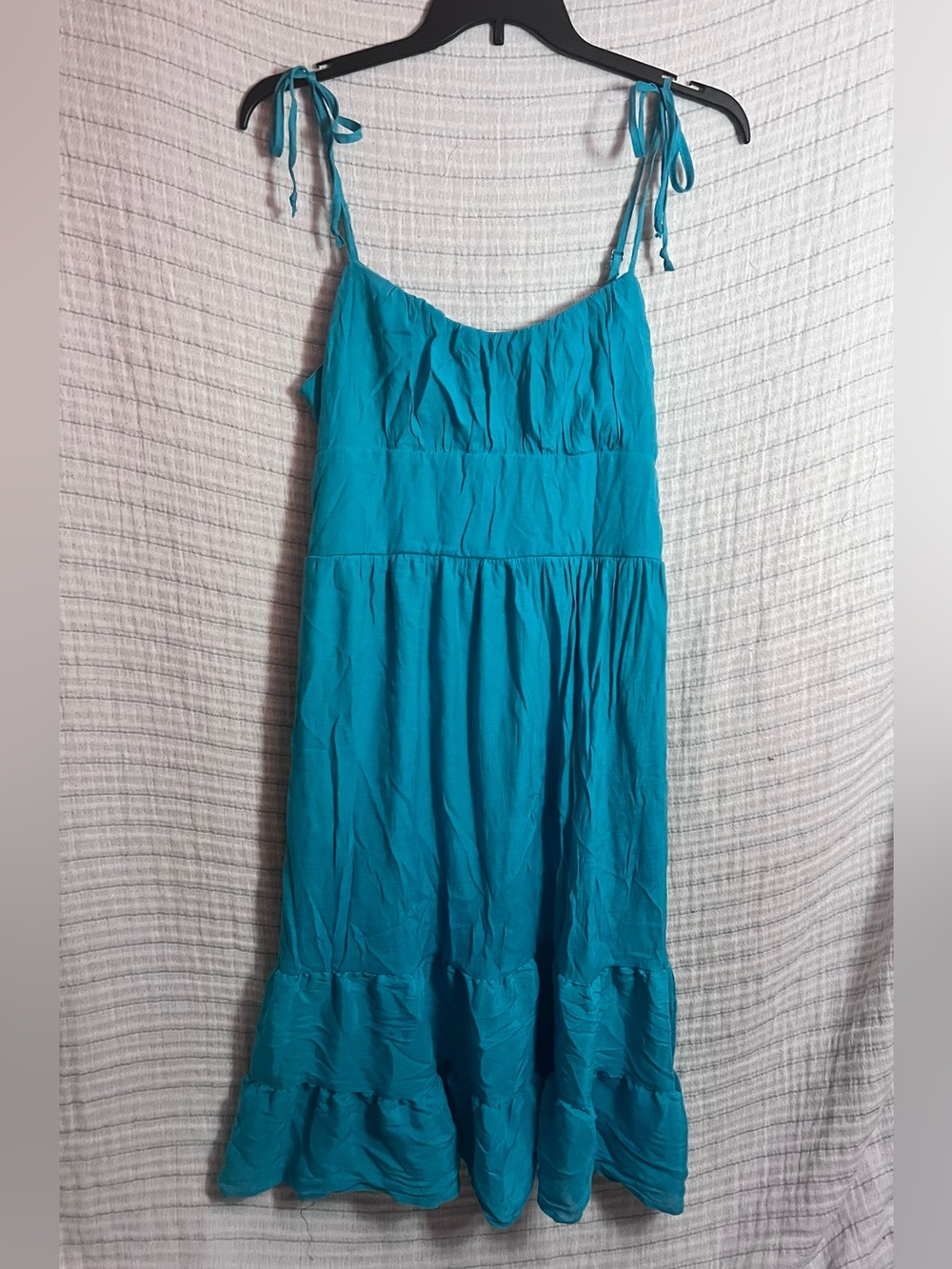 Lily Rose Teal Tiered Tie-Shoulder Midi Dress